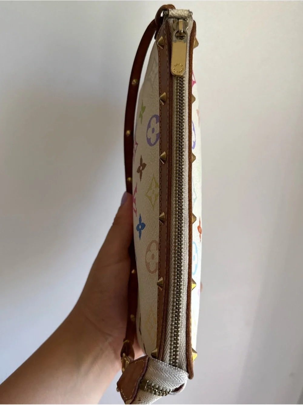 Louis Vuitton Murakami White Multicolor Pochette Vintage Takashi